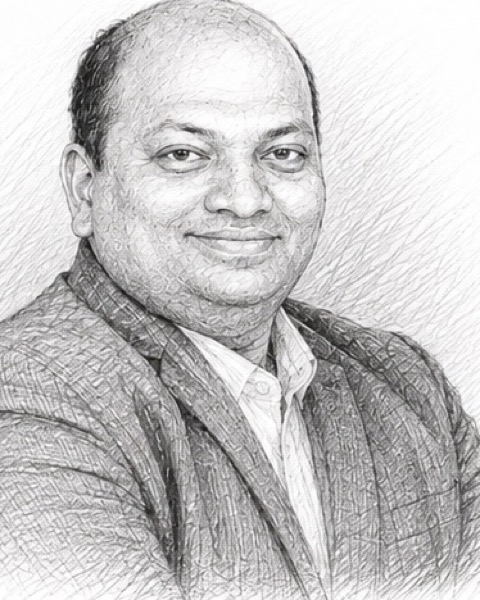 Pencil portrait of Pradipta Dash